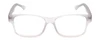 Front View of Big & Wide 1 Mens Square Full Rim Designer Reading Glasses in Crystal Clear 60mm