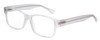 Profile View of Big & Wide 1 Designer Blue Light Blocking Eyeglasses in Matte Crystal Clear Mens Square Full Rim Acetate 60 mm