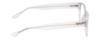 Side View of Big & Wide 1 Designer Blue Light Blocking Eyeglasses in Matte Crystal Clear Mens Square Full Rim Acetate 60 mm