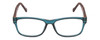 Front View of Gotham Premium Flex 29 Designer Bi-Focal Prescription Rx Eyeglasses in Matte Blue Unisex Square Full Rim Acetate 53 mm