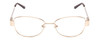 Front View of Gotham Premium Stainless Steel 29 Designer Single Vision Prescription Rx Eyeglasses in Gold Ladies Oval Full Rim Stainless Steel 54 mm