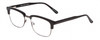 Profile View of Times Square Liberty Designer Blue Light Blocking Eyeglasses in Black GunMetal Silver Unisex Panthos Semi-Rimless Metal 55 mm