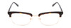 Front View of Times Square Liberty Designer Progressive Lens Prescription Rx Eyeglasses in Gold Demi-Tortoise Amber Unisex Panthos Semi-Rimless Metal 55 mm