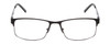 Front View of Gotham Premium Stainless Steel 12 Designer Reading Eye Glasses with Custom Cut Powered Lenses in Gunmetal Silver Unisex Rectangular Semi-Rimless Metal 58 mm