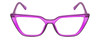Front View of Gotham Flex 84 Designer Progressive Lens Prescription Rx Eyeglasses in Smoke Purple Matte Black Ladies Triangular Full Rim Acetate 49 mm