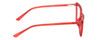 Side View of Gotham Flex 84 Designer Blue Light Blocking Eyeglasses in Smoke Red Matte Black Ladies Triangular Full Rim Acetate 49 mm