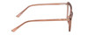 Side View of Gotham Flex 84 Designer Blue Light Blocking Eyeglasses in Smoke Tan Brown Matte Black Ladies Triangular Full Rim Acetate 49 mm