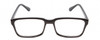 Front View of Gotham Premium Flex 42 Designer Reading Eye Glasses with Custom Cut Powered Lenses in Gloss Black Mens Square Full Rim Acetate 56 mm