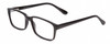 Profile View of Gotham Premium Flex 42 Designer Single Vision Prescription Rx Eyeglasses in Gloss Black Mens Square Full Rim Acetate 56 mm