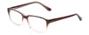 Profile View of Gotham Premium Flex 42 Designer Blue Light Blocking Eyeglasses in Brown Crystal Fade Mens Square Full Rim Acetate 56 mm
