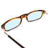 Close View of Snap Magnetic SP01-C2 Designer Blue Light Blocking Eyeglasses in Dark Brown Tortoise Havana Red Unisex Oval Full Rim Plastic 52 mm
