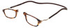 Profile View of Snap Magnetic SP01-C2 Designer Blue Light Blocking Eyeglasses in Dark Brown Tortoise Havana Red Unisex Oval Full Rim Plastic 52 mm