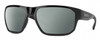 Profile View of Smith Optics Arvo Designer Polarized Sunglasses with Custom Cut Smoke Grey Lenses in Gloss Black Mens Rectangle Full Rim Acetate 61 mm