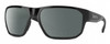 Profile View of Smith Optics Arvo Designer Polarized Reading Sunglasses with Custom Cut Powered Smoke Grey Lenses in Gloss Black Mens Rectangle Full Rim Acetate 61 mm