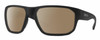 Profile View of Smith Optics Arvo Designer Polarized Sunglasses with Custom Cut Amber Brown Lenses in Matte Black Mens Rectangle Full Rim Acetate 61 mm