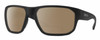 Profile View of Smith Optics Arvo Designer Polarized Reading Sunglasses with Custom Cut Powered Amber Brown Lenses in Matte Black Mens Rectangle Full Rim Acetate 61 mm