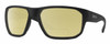 Profile View of Smith Optics Arvo Designer Polarized Reading Sunglasses with Custom Cut Powered Sun Flower Yellow Lenses in Matte Black Mens Rectangle Full Rim Acetate 61 mm