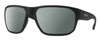 Profile View of Smith Optics Arvo Designer Polarized Sunglasses with Custom Cut Smoke Grey Lenses in Matte Black Mens Rectangle Full Rim Acetate 61 mm