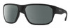 Profile View of Smith Optics Arvo Designer Polarized Reading Sunglasses with Custom Cut Powered Smoke Grey Lenses in Matte Black Mens Rectangle Full Rim Acetate 61 mm