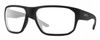 Profile View of Smith Optics Arvo Designer Blue Light Blocking Eyeglasses in Matte Black Mens Rectangle Full Rim Acetate 61 mm