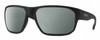 Profile View of Smith Optics Arvo Designer Polarized Sunglasses with Custom Cut Smoke Grey Lenses in Matte Black Mens Rectangle Full Rim Acetate 61 mm