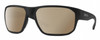 Profile View of Smith Optics Arvo Designer Polarized Sunglasses with Custom Cut Amber Brown Lenses in Matte Black Mens Rectangle Full Rim Acetate 61 mm