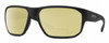 Profile View of Smith Optics Arvo Designer Polarized Reading Sunglasses with Custom Cut Powered Sun Flower Yellow Lenses in Matte Black Mens Rectangle Full Rim Acetate 61 mm