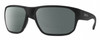 Profile View of Smith Optics Arvo Designer Polarized Reading Sunglasses with Custom Cut Powered Smoke Grey Lenses in Matte Black Mens Rectangle Full Rim Acetate 61 mm