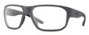 Profile View of Smith Optics Arvo Designer Blue Light Blocking Eyeglasses in Matte Cement Grey Mens Rectangle Full Rim Acetate 61 mm