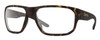 Profile View of Smith Optics Arvo Designer Blue Light Blocking Eyeglasses in Matte Dark Tortoise Havana Brown Gold Mens Rectangle Full Rim Acetate 61 mm