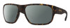 Profile View of Smith Optics Arvo Designer Polarized Sunglasses with Custom Cut Smoke Grey Lenses in Matte Dark Tortoise Havana Brown Gold Mens Rectangle Full Rim Acetate 61 mm