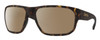 Profile View of Smith Optics Arvo Designer Polarized Sunglasses with Custom Cut Amber Brown Lenses in Matte Dark Tortoise Havana Brown Gold Mens Rectangle Full Rim Acetate 61 mm