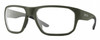 Profile View of Smith Optics Arvo Designer Blue Light Blocking Eyeglasses in Matte Moss Green Mens Rectangle Full Rim Acetate 61 mm