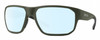 Profile View of Smith Optics Arvo Designer Blue Light Blocking Eyeglasses in Matte Moss Green Mens Rectangle Full Rim Acetate 61 mm