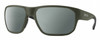 Profile View of Smith Optics Arvo Designer Polarized Sunglasses with Custom Cut Smoke Grey Lenses in Matte Moss Green Mens Rectangle Full Rim Acetate 61 mm