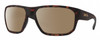 Profile View of Smith Optics Arvo Designer Polarized Sunglasses with Custom Cut Amber Brown Lenses in Matte Tortoise Havana Brown Gold Mens Rectangle Full Rim Acetate 61 mm