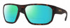 Profile View of Smith Optics Arvo Designer Polarized Reading Sunglasses with Custom Cut Powered Green Mirror Lenses in Matte Tortoise Havana Brown Gold Mens Rectangle Full Rim Acetate 61 mm
