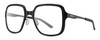 Profile View of Smith Optics Aveline Designer Progressive Lens Prescription Rx Eyeglasses in Matte Black Unisex Square Full Rim Stainless Steel 55 mm