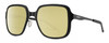 Profile View of Smith Optics Aveline Designer Polarized Reading Sunglasses with Custom Cut Powered Sun Flower Yellow Lenses in Matte Black Unisex Square Full Rim Stainless Steel 55 mm