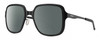 Profile View of Smith Optics Aveline Designer Polarized Reading Sunglasses with Custom Cut Powered Smoke Grey Lenses in Matte Black Unisex Square Full Rim Stainless Steel 55 mm