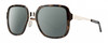 Profile View of Smith Optics Aveline Designer Polarized Sunglasses with Custom Cut Smoke Grey Lenses in Tortoise Havana Brown Gold Unisex Square Full Rim Stainless Steel 55 mm