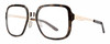Profile View of Smith Optics Aveline Designer Reading Eye Glasses in Tortoise Havana Rose Brown Gold Unisex Square Full Rim Stainless Steel 55 mm