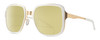 Profile View of Smith Optics Aveline Designer Polarized Reading Sunglasses with Custom Cut Powered Sun Flower Yellow Lenses in White Gold Unisex Square Full Rim Stainless Steel 55 mm