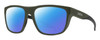 Profile View of Smith Optics Barra Designer Polarized Reading Sunglasses with Custom Cut Powered Blue Mirror Lenses in Matte Moss Green Unisex Classic Full Rim Acetate 59 mm