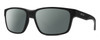Profile View of Smith Optics Basecamp Designer Polarized Sunglasses with Custom Cut Smoke Grey Lenses in Matte Black Unisex Square Full Rim Acetate 58 mm