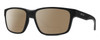 Profile View of Smith Optics Basecamp Designer Polarized Reading Sunglasses with Custom Cut Powered Amber Brown Lenses in Matte Black Unisex Square Full Rim Acetate 58 mm