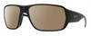 Profile View of Smith Optics Castaway Designer Polarized Sunglasses with Custom Cut Amber Brown Lenses in Matte Black Unisex Wrap Full Rim Acetate 63 mm