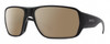 Profile View of Smith Optics Castaway Designer Polarized Sunglasses with Custom Cut Amber Brown Lenses in Matte Black Unisex Wrap Full Rim Acetate 63 mm
