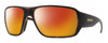 Profile View of Smith Optics Castaway Designer Polarized Sunglasses with Custom Cut Red Mirror Lenses in Matte Tortoise Havana Brown Gold Unisex Wrap Full Rim Acetate 63 mm