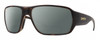 Profile View of Smith Optics Castaway Designer Polarized Reading Sunglasses with Custom Cut Powered Smoke Grey Lenses in Matte Tortoise Havana Brown Gold Unisex Wrap Full Rim Acetate 63 mm